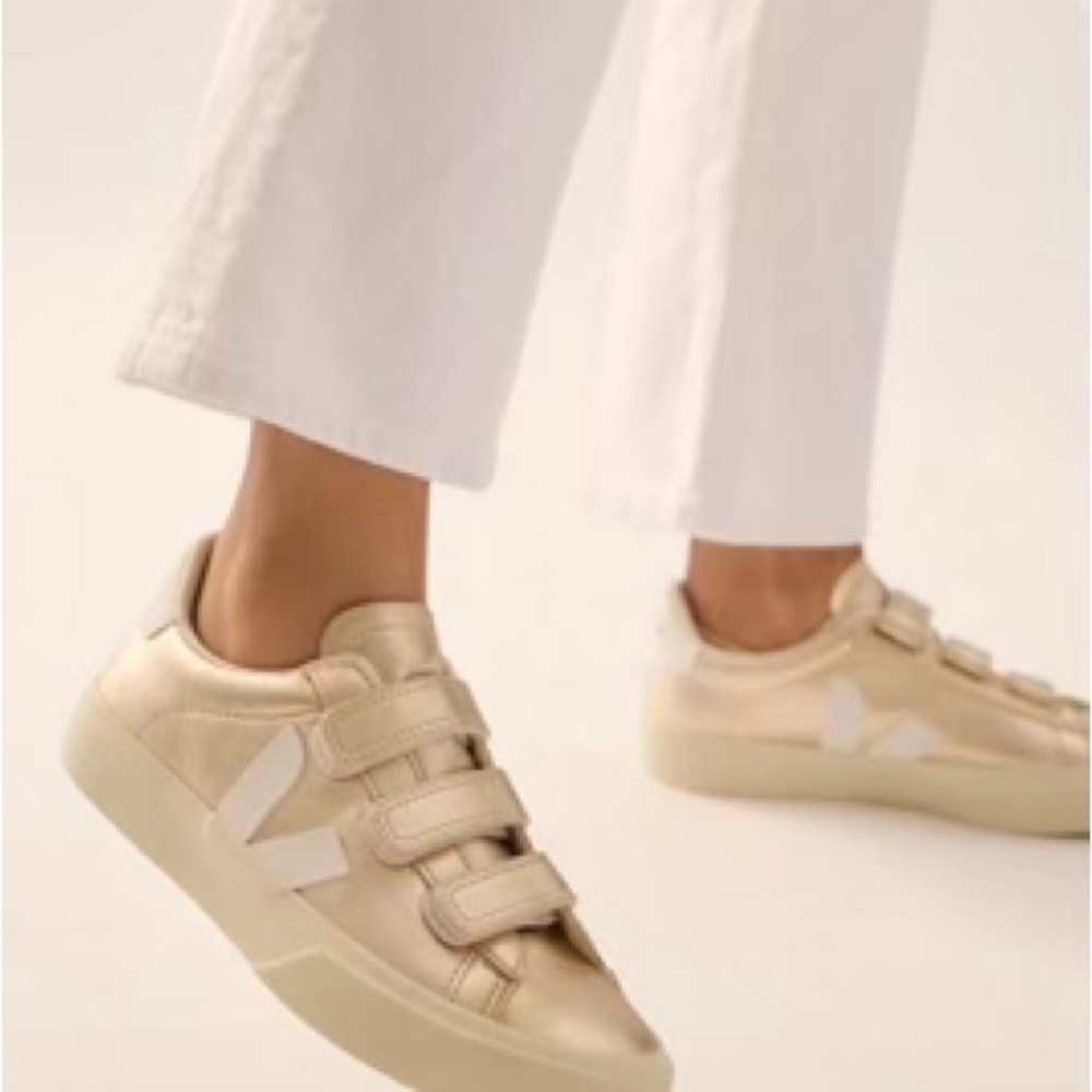 Veja Gold Sneakers Minimalist Design